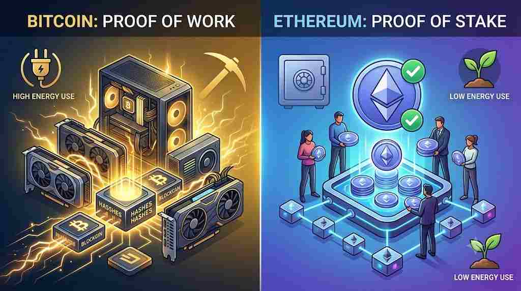 Bitcoin vs Ethereum: Consensus Mechanism