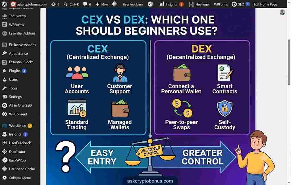 CEX vs DEX: Which One Should Beginners Use?