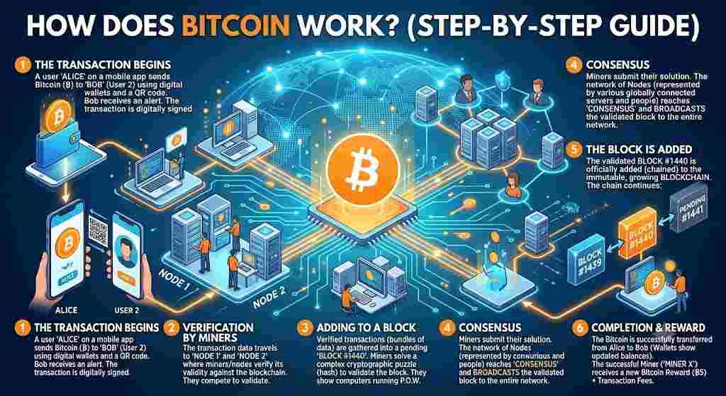 How Does Bitcoin Work Step by Step?