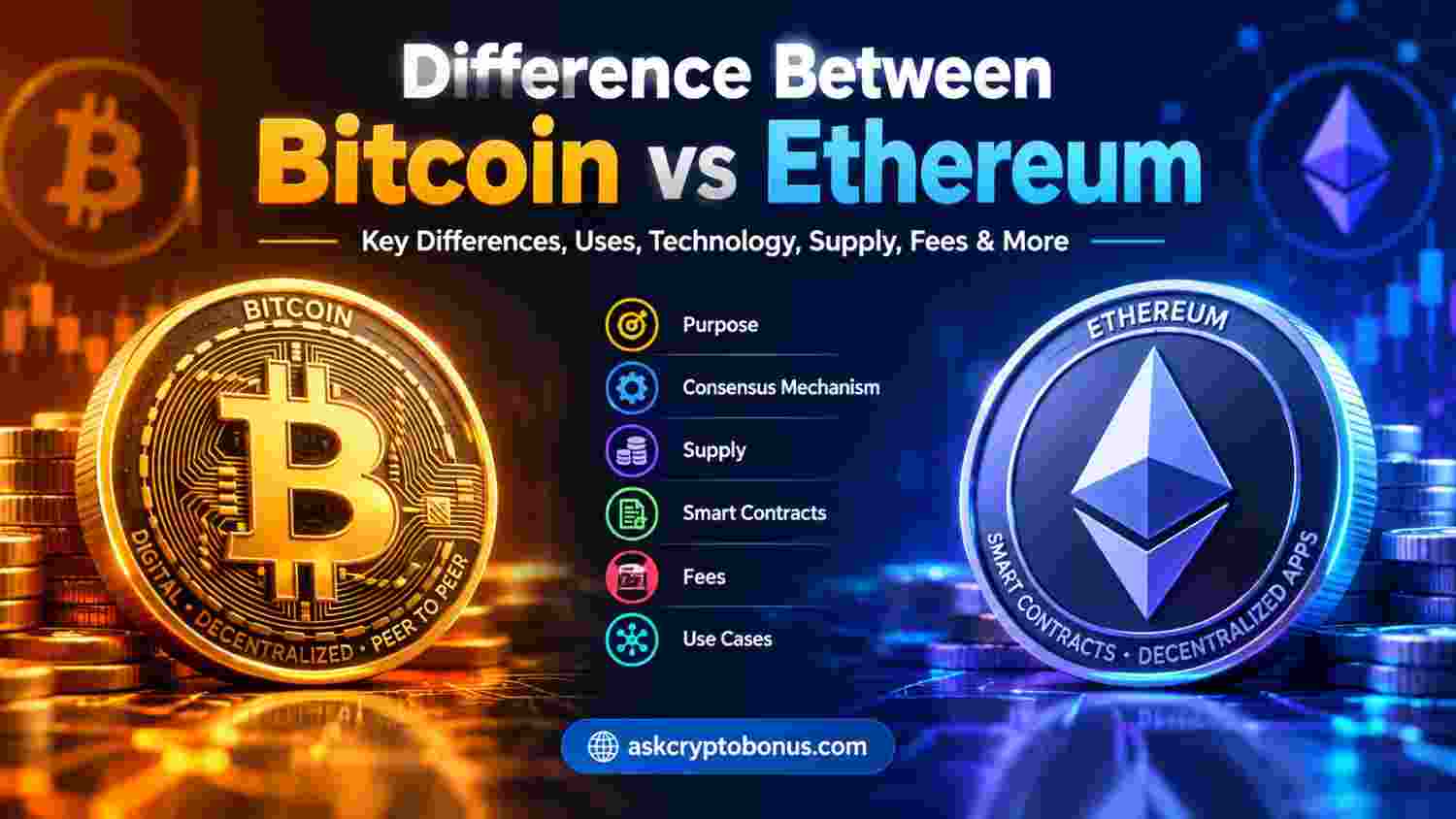 Difference Between Bitcoin vs Ethereum